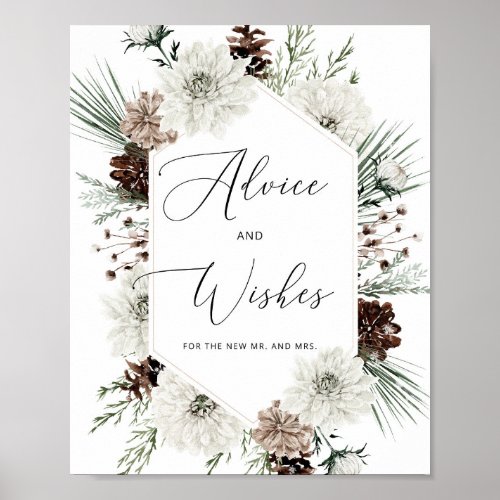 Winter evergreen advice and wishes for Newlyweds Poster