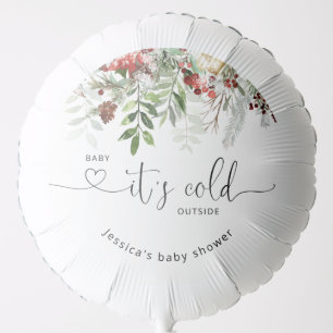 Winter evergreen baby its cold outside balloon