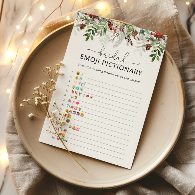 Winter evergreen bridal shower emoji pictionary (Creator Uploaded)