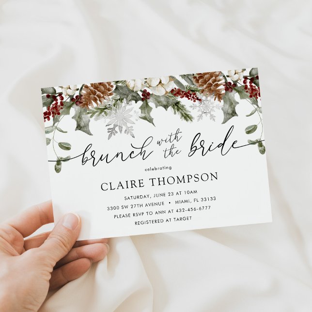 Winter Evergreen Brunch with the Bride Shower Invitation (Creator Uploaded)