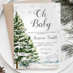 Winter Evergreen Christmas Baby Shower Invitation<br><div class="desc">Winter Rustic Forest Pine Trees Gender Neutral Baby Shower</div>
