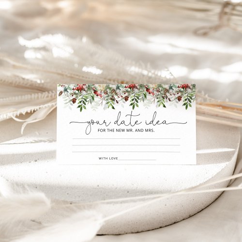 Winter evergreen Date night ideas Date jar Enclosure Card