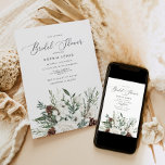 Winter evergreen elegant bridal shower invitation<br><div class="desc">Winter evergreen elegant bridal shower invitation
Matching items available.</div>