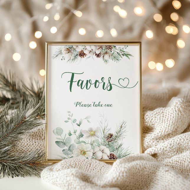 Winter evergreen elegant favors take a treat  poster (Creator Uploaded)
