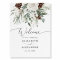 Winter evergreen elegant wedding welcome