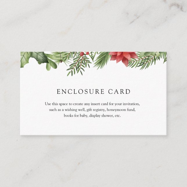 Winter Evergreen Enclosure Card (Front)