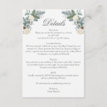 Winter Evergreen Fir White Roses Floral Wedding