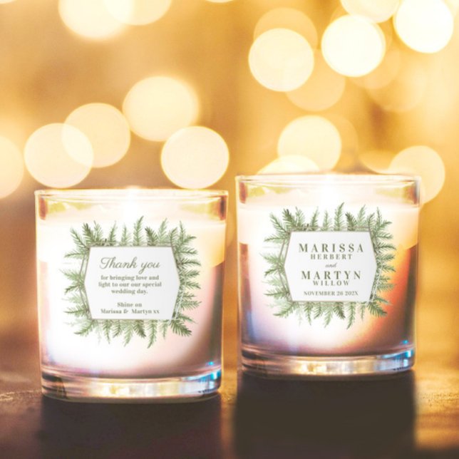 Winter evergreen green  sage  wedding  scented candle (Creator Uploaded)