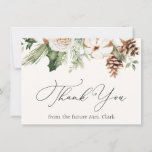Winter Evergreen Greenery Thank You  Note Card<br><div class="desc">Personalize with your information or click "Click to customize further" to edit font styles,  size and colors.</div>