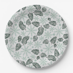Winter Evergreen Holiday Paper Plates