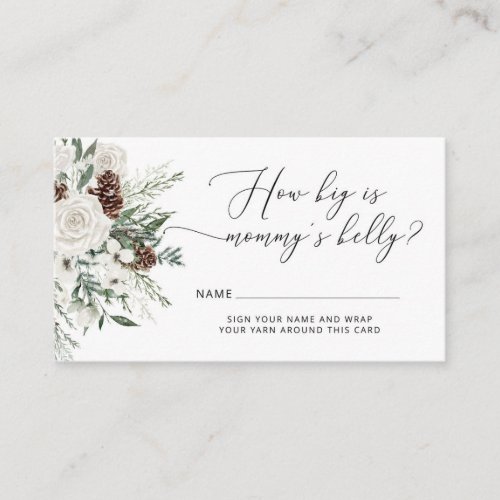 Winter evergreen how big is mommys belly enclosure card