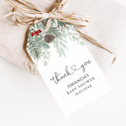 Winter Evergreen Pine Baby Shower  Gift Tags