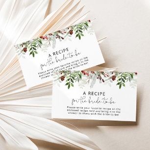 Winter evergreen Recipe for the bride to be Enclosure Card