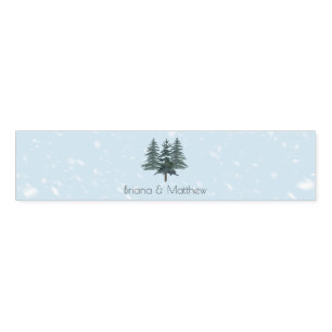 Winter Evergreen Snow Rustic Wedding Napkin Bands