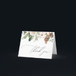 Winter Evergreen Thank You Note Card<br><div class="desc">Personalize with your information or click "Click to customize further" to edit font styles,  size and colors.</div>