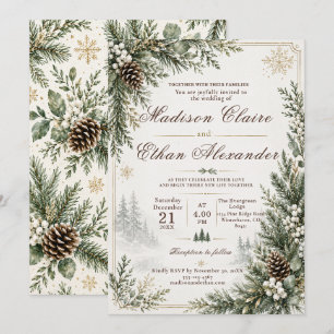 Winter Evergreen Wedding Invitation
