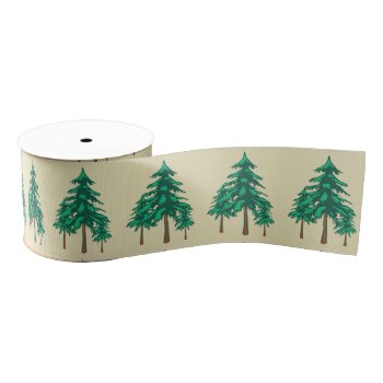 Winter Evergreens Holiday Grosgrain Ribbon by DP_Holidays at Zazzle