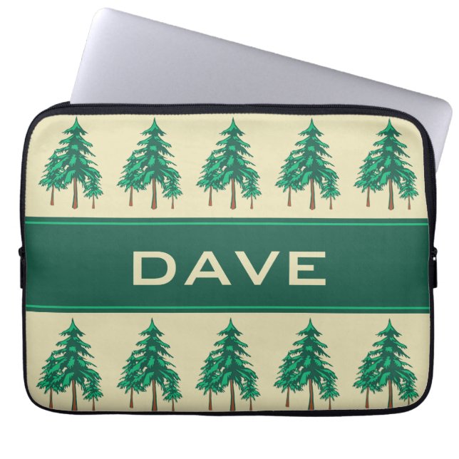 Winter Evergreens Outdoor Enthusiast Personalized Laptop Sleeve (Front)