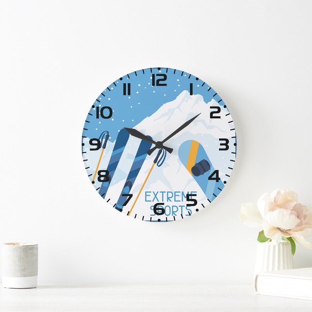 Winter Extreme Sports Large Clock (Creator Uploaded)