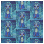Winter Fairy Doll &amp; Snowy Owl Friend Big Eyes Fabric