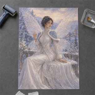 Winter Fairy Queen in a Snowy Enchanted Kingdom Tissue Paper