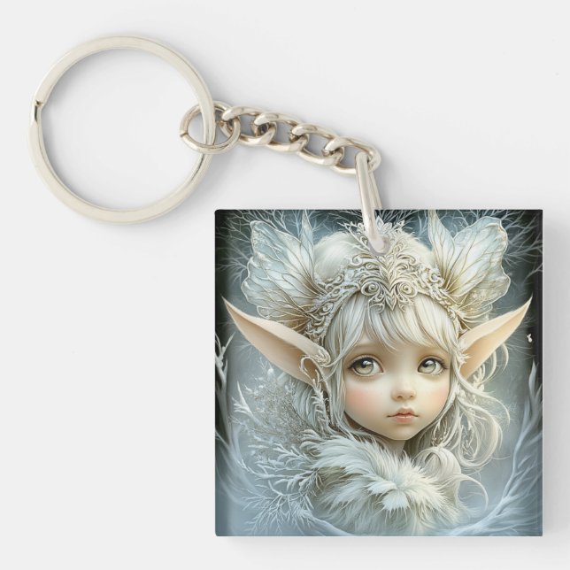 Winter fairy shirt keychain (Front)