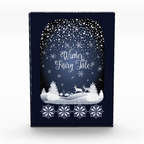 Winter Fairy Tale Night Fantasy Snowy Forest Photo Block