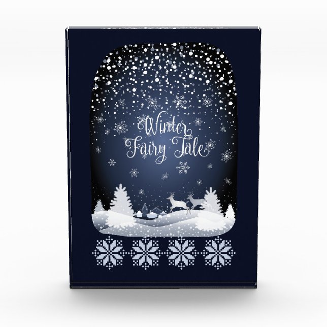 Winter Fairy Tale Night Fantasy Snowy Forest Photo Block (Front)