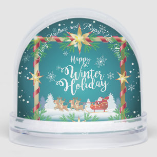 Winter Fairy Tale Santa Fantasy Snowy Forest Snow Globe
