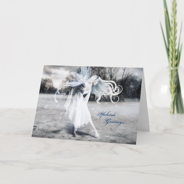 Winter Fairy Yule Holiday Card (Front)