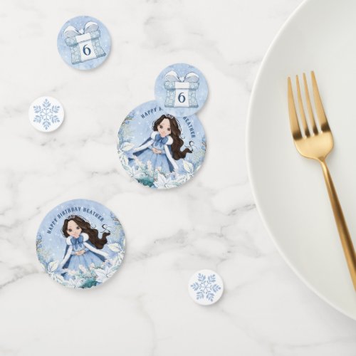 Winter Fairytale Princess  Black Hair Confetti