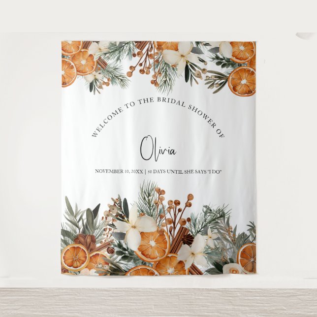 Winter fall Bridal Shower Backdrop Photo booth (Front)