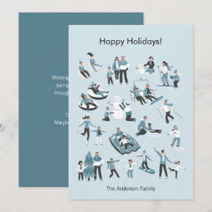 Winter Family Fun Christmas Holiday Card