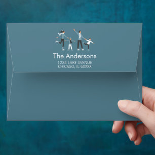 Winter Family Fun Christmas Holiday Envelope