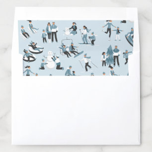 Winter Family Fun Christmas Holiday Envelope Liner
