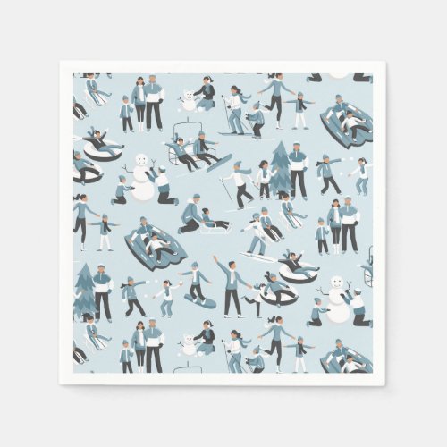 Winter Family Fun Christmas Holiday Napkins