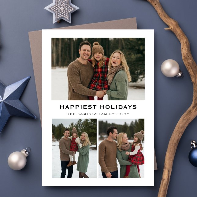 Winter Family Happiest Holidays Christmas Card (Creator Uploaded)