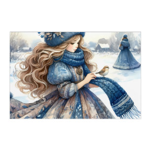 Winter Fantasy Princess in a Snowy Fairytale Lands Acrylic Print