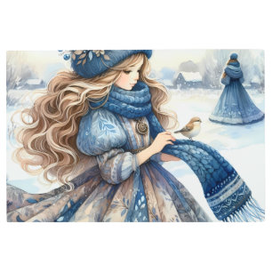 Winter Fantasy Princess in a Snowy Fairytale Lands Metal Print