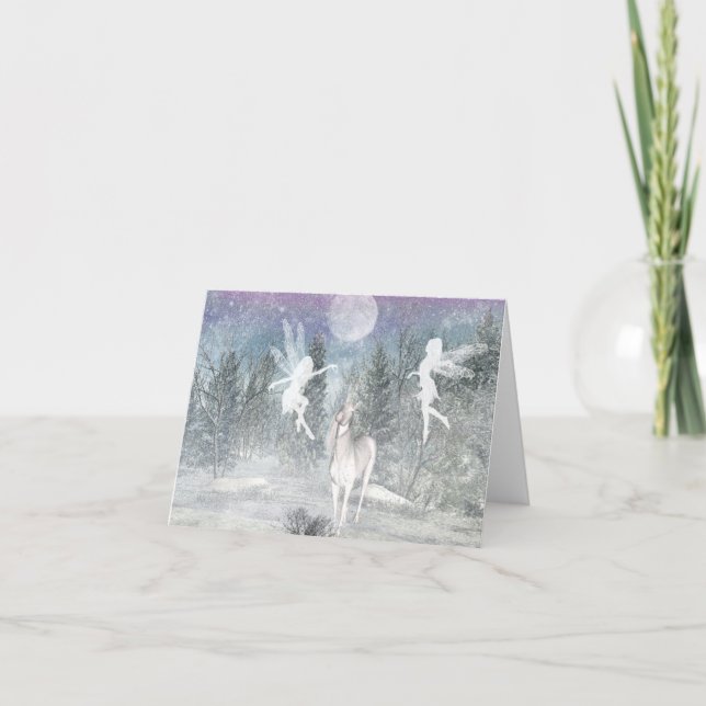 winter fantasy Siluetts Note Card (Front)