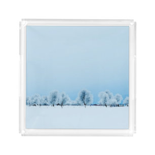 Winter Farm Acrylic Tray