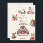 Winter Farm Animals Christmas Baby Shower Invitation<br><div class="desc">Invite your loved ones to a cozy and charming celebration with our "Woodland Winter Christmas" Baby Shower Invitation. Designed to capture the serene beauty of a winter forest and the festive spirit of Christmas, this invitation is perfect for a heartwarming baby shower. Features: Enchanting Design: The invitation features a picturesque...</div>