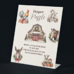Winter Farm Animals Christmas Diapper Raffle Pedestal Sign<br><div class="desc">Add a festive touch to your baby shower with our "Woodland Winter Christmas" Diaper Raffle Enclosure Card. This charming card invites guests to participate in a diaper raffle, seamlessly blending the cozy allure of a winter woodland with the joyous spirit of Christmas. Features: Whimsical Design: The enclosure card features a...</div>