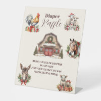 Winter Farm Animals Christmas Diapper Raffle