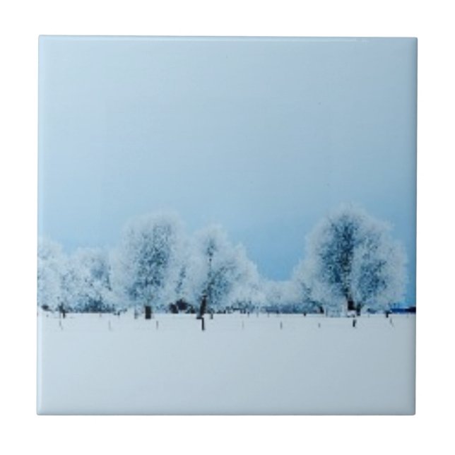 Winter Farm Ceramic Tile (Front)