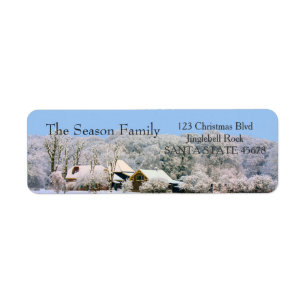 Winter farm Holiday Address Label