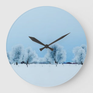 Winter Farm Large Clock