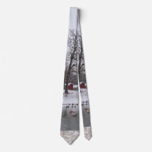 Winter Farm Pano Neck Tie