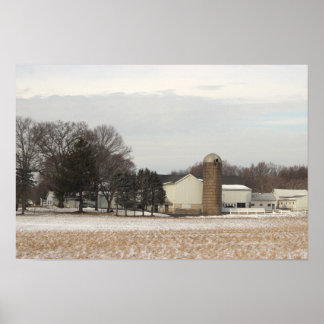 Winter Farm Photo Poster 