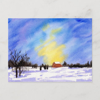 Winter Farm Postcard